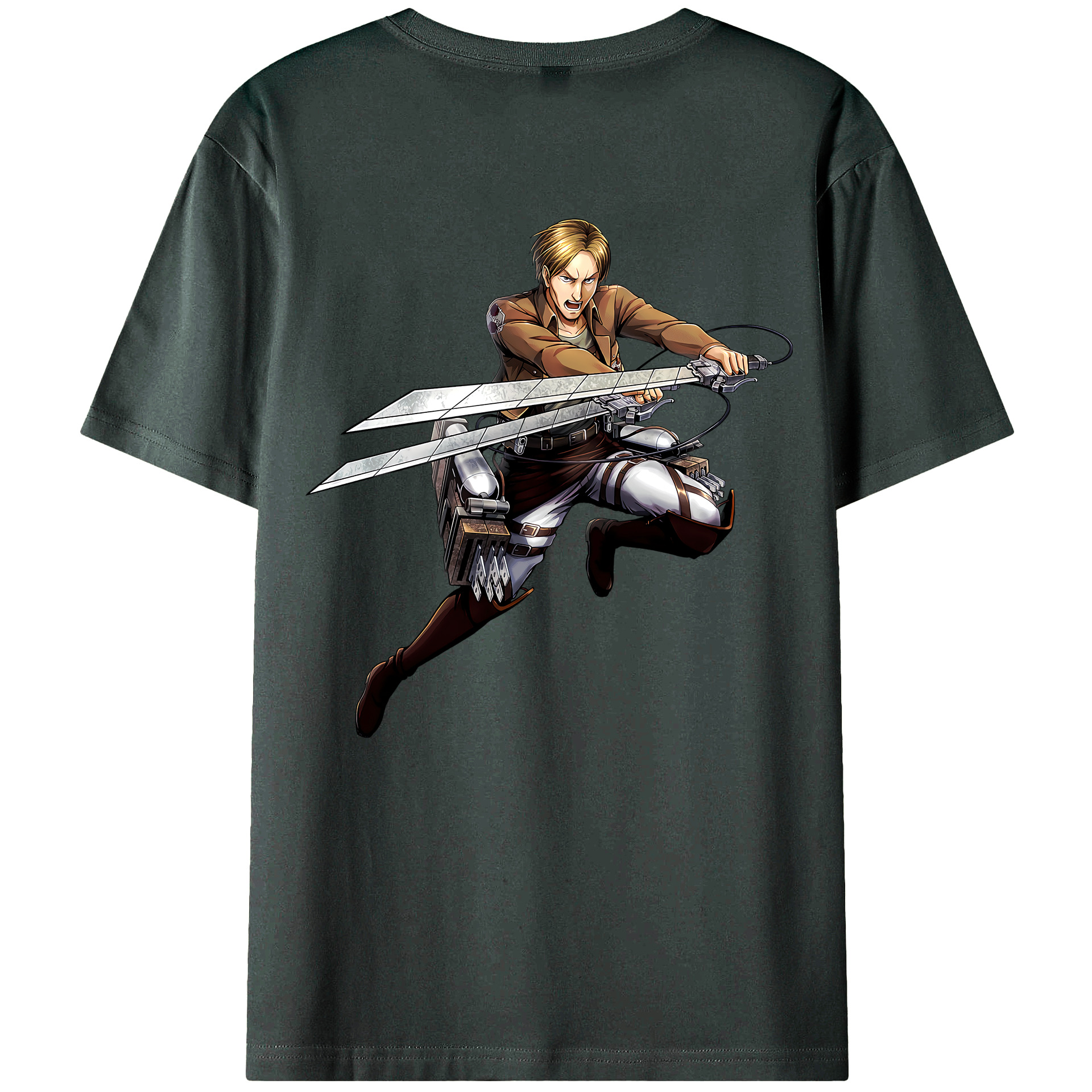 （画像用） 進撃の巨人 Attack on Titan 綿100％ メンズ半袖Tシャツ（バックプリント） 通気性